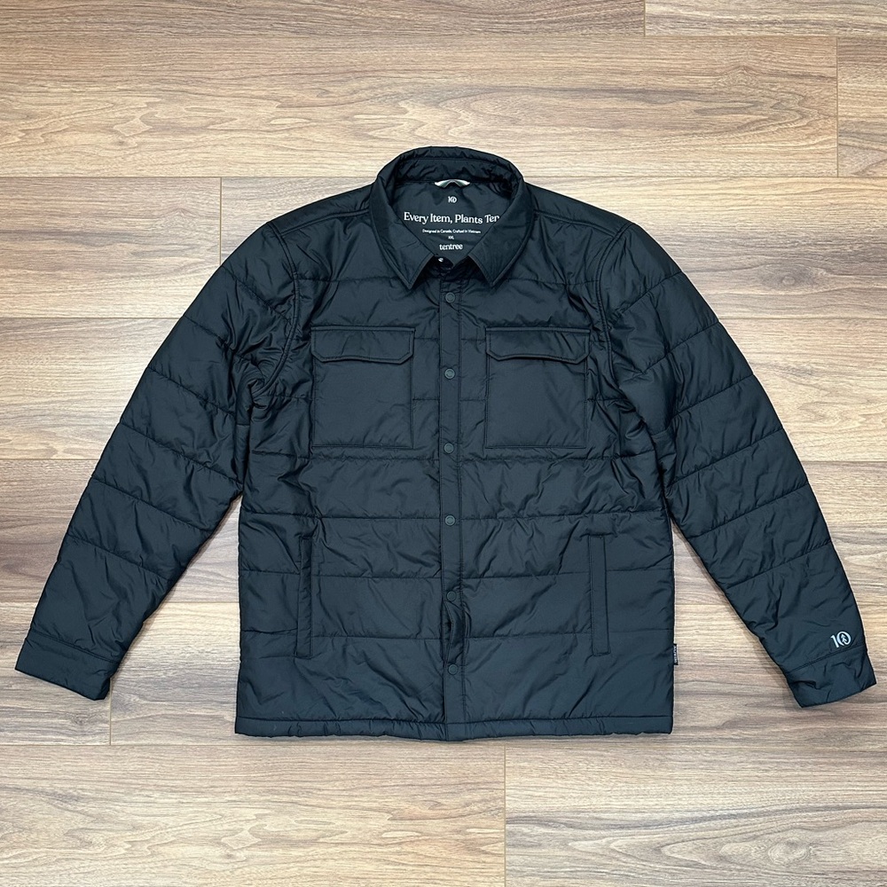 Tentree Cloud Shell Shirt Jacket in Meteorite Black Size XXL